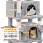 Yaheetech Котешка катерушка 170 см с 3 играчки и топка светлосиво - Image 6