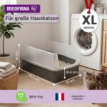 Iris Ohyama XXL котешка тоалетна с висок ръб, сива, голяма - Image 4