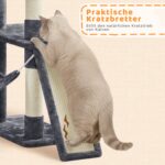 Yaheetech Котешка катерушка XXL с 8 стълба тъмносив 209 см - Image 9