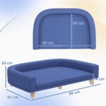 PawHut легло за кучета с облегалка 98 x 67 x 25 см Синьо - Image 7
