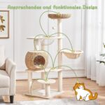 Yaheetech Котешка катерушка 138 см с прозрачна акрилна лежанка - Image 7