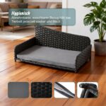 Relaxdays легло за кучета Rattan, XL, 38x87x49 см, сиво - Image 4