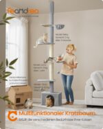 Feandrea голяма котешка катерушка до тавана, регулируема височина, 252 см, XXL - Image 2