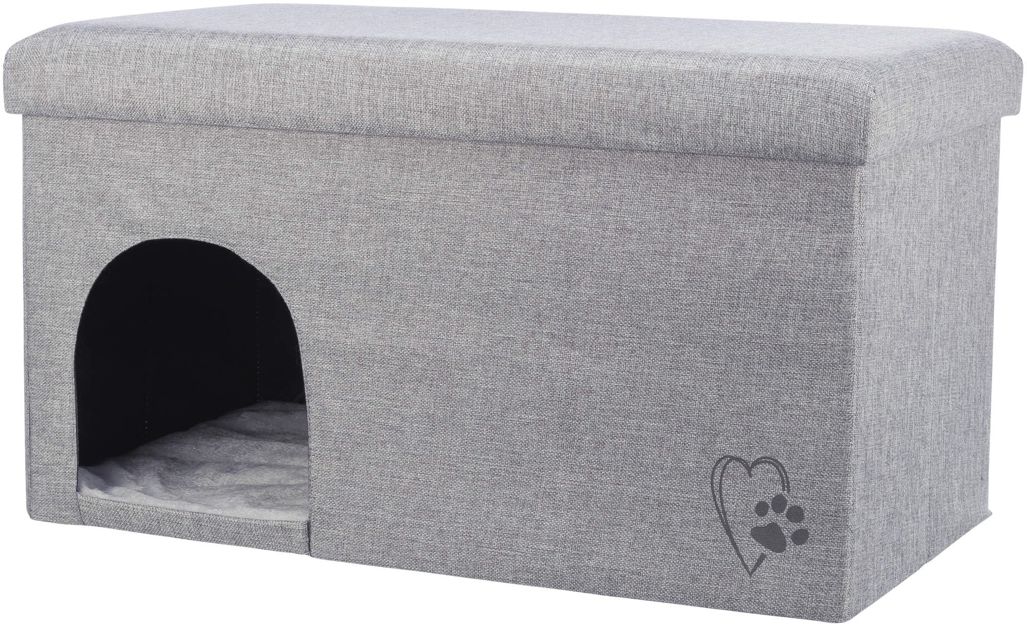 81dHJZvOnOL.jpg TRIXIE Котешко легло Kimy, 72 x 40 x 40 см, светлосиво - 72.5 x 40.5 см - Image 1