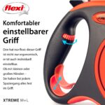 flexi Xtreme L автоматичен повод, 8 м, черен/оранжев - Image 6