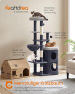 Feandrea котешка катерушка с 3 платформи и къщичка, висока 150 см - Image 2