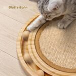 Gimars Интерактивна играчка за котки, овална, с 3 топки, 30 см - Бежов - Image 6