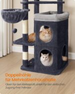 Feandrea котешка катерушка с 3 платформи и къщичка, висока 150 см - Image 3