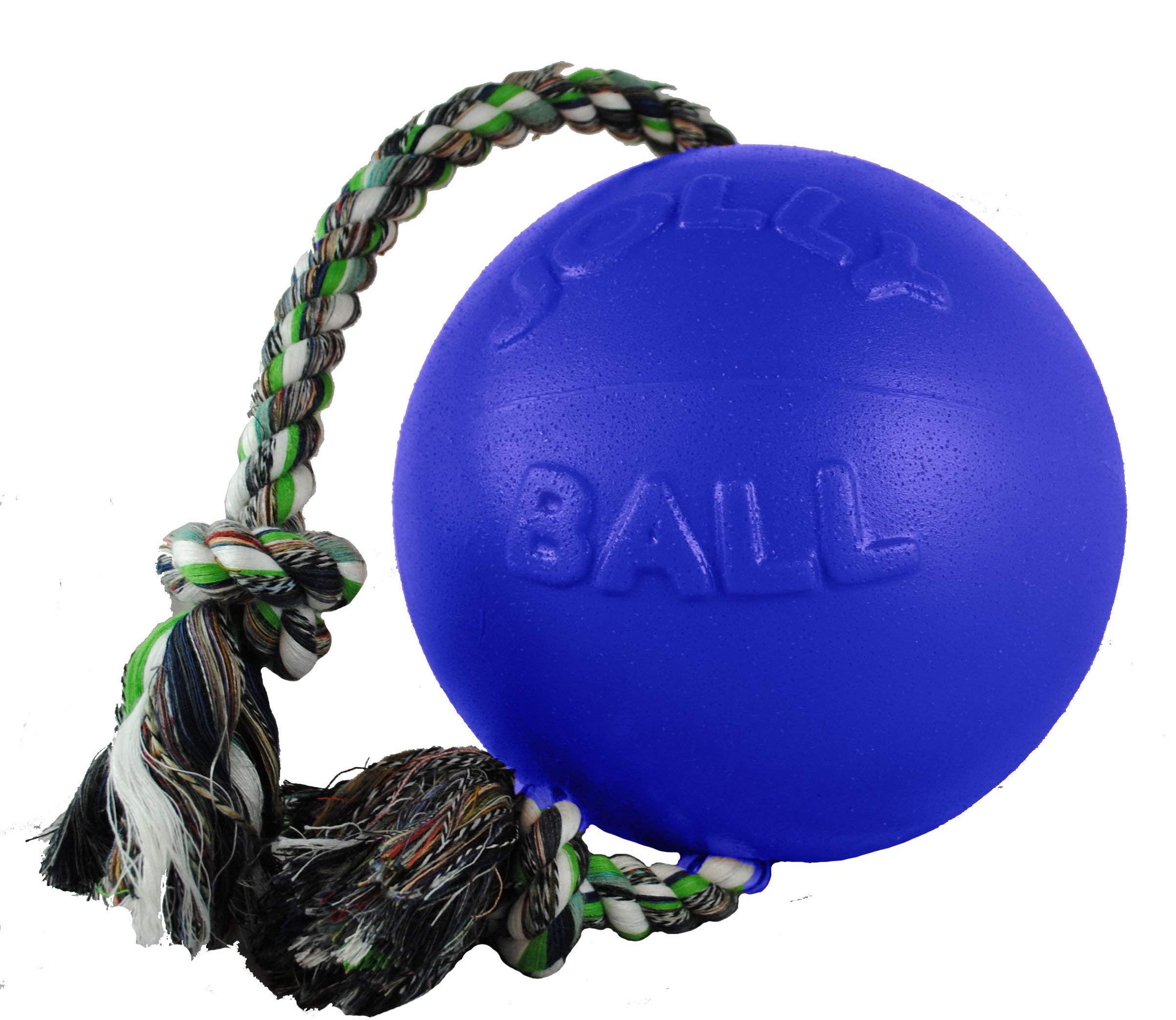 81n4sgtfDEL.jpg Jolly Pets Играчка за кучета Ball Romp-n-Roll, 15 см, синьо - Image 1