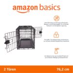 Amazon Basics сгъваема метална клетка за кучета, черна — избор на размер и врати - Image 2