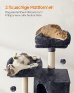 Feandrea компактна котешка катерушка с драскалка и платформи, 115 см - Image 3
