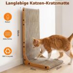 Gimars 2 броя котешки драскалки 58 см L-форма, от картон и дърво - Image 4