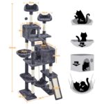 Yaheetech Котешка катерушка XXL с 8 стълба тъмносив 209 см - Image 3