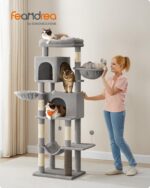 Feandrea Голяма котешка катерушка, 174 см, XL, с 2 къщички, 2 легла - Image 2