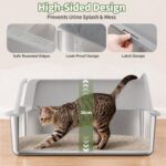 Gimars XL Метална котешка тоалетна 35 л с лопатка и постелка - Image 3