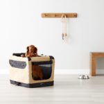 Amazon Basics Преносима мека сгъваема клетка за куче или котка, S, Кафява - Image 6