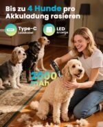 oneisall Безшумна машинка за подстригване на кучета и котки, IPX7 - Черен - Image 5