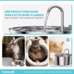 TOMXCUTE 3.2 л неръждаем фонтан за котки и малки кучета - Image 6