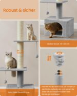 Feandrea голяма котешка катерушка до тавана, регулируема височина, 252 см, XXL - Image 6
