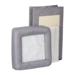 Relaxdays легло за котки, 2 къщички и 1 открит етаж, с площ за драскане, 63x40x40 см - Сив, Бял, Кремав - Image 5