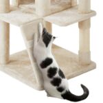 Yaheetech Котешка катерушка 178 см с 2 къщички бежово - Image 7