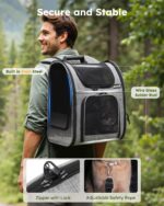 Pecute Раница за кучета и котки дишаща до 6 кг - Сива - Image 4