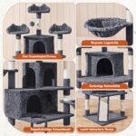 Yaheetech Котешка катерушка 194 см с 9 стълба тъмносив - Image 4