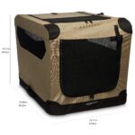 Amazon Basics Преносима мека сгъваема клетка за куче или котка, S, Кафява - Image 2