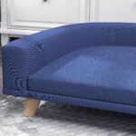 PawHut легло за кучета с облегалка 98 x 67 x 25 см Синьо - Image 9