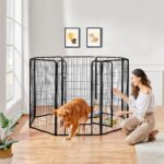 Yaheetech Ограждение за кучета 8 панели 120 см метал с врата - Image 2
