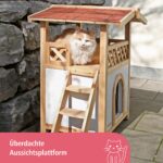 Kerbl Котешка къща Tyrol Alpin - светлокафяво|бяло|червено, 88x57x77см - Image 3
