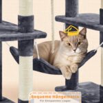 Yaheetech Котешка катерушка XXL с 8 стълба тъмносив 209 см - Image 7