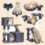 Yaheetech Котешка катерушка XXL с 8 стълба тъмносив 209 см - Image 4