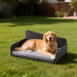 Relaxdays легло за кучета Rattan, XL, 38x87x49 см, сиво - Image 2