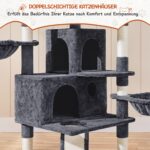 Yaheetech Котешка катерушка 194 см с 9 стълба тъмносив - Image 8