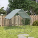 PawHut външно заграждение 2x2x2 м за гъски, сребристо - Image 9